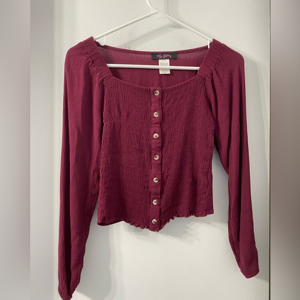 Magenta long sleeve shirt